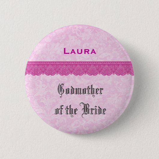 Patin des Braut-Rosa-Spitze-Bandes Button (Vorderseite)