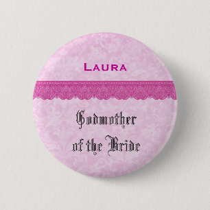 Patin des Braut-Rosa-Spitze-Bandes Button