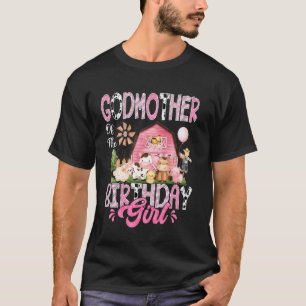 Patin des Geburtstagsmädchens Rosa Bauernhof Kuh E T-Shirt