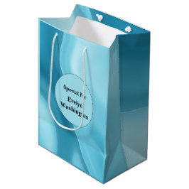 Patina Blau Sanfter Glow Gradient Abstract Mittlere Geschenktüte