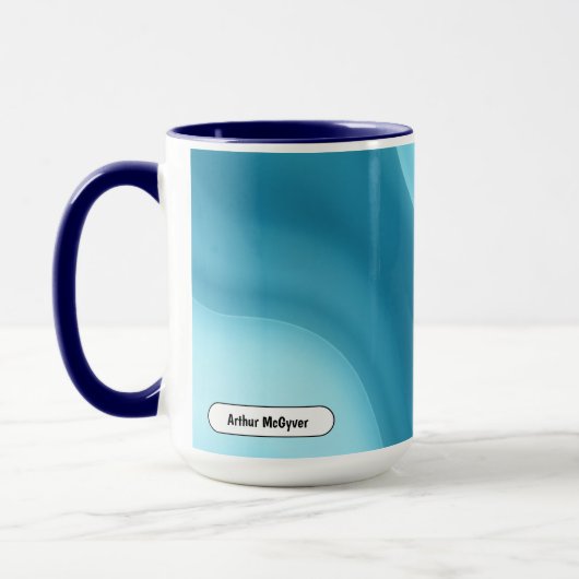 Patina Blau Sanfter Glow Gradient Abstract Tasse (Links)