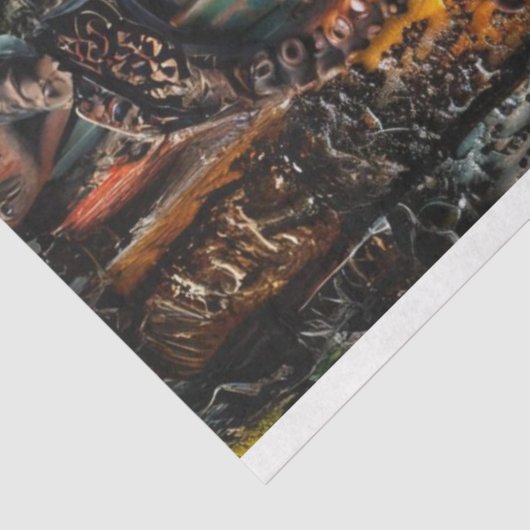 Patina Blue Rust Octopus Decoupage Seidenpapier (Ausschnitt)