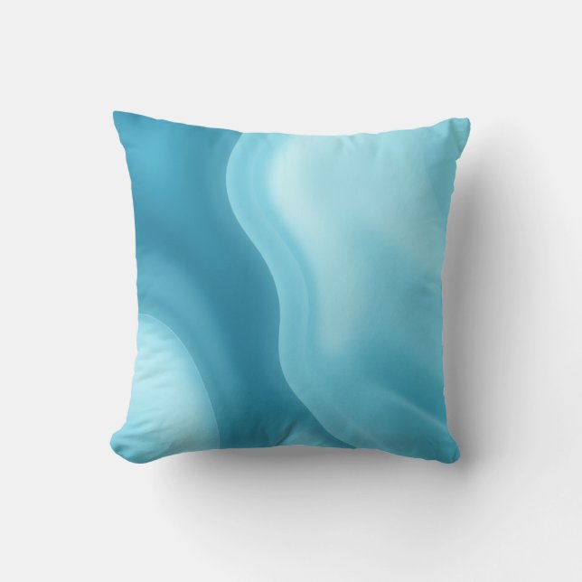 Patina Blue Soft Glow Gradient Abstract Kissen (Vorderseite)