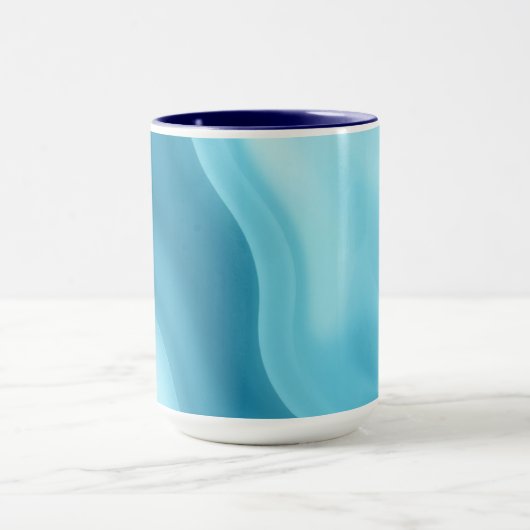 Patina Blue Soft Glow Gradient Abstract Tasse (Zentrum)