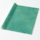 Patina Blue Turquoise Gold Metallische Imitate Foi Geschenkpapier (Ungerollt)