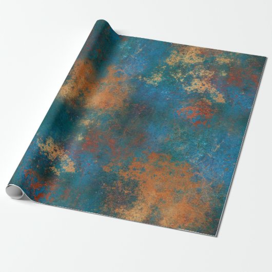 Patina Copper Distressed Turquoise  Geschenkpapier (Ungerollt)