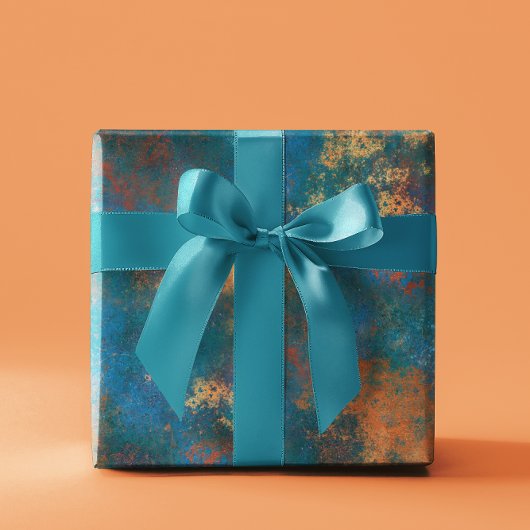 Patina Copper Distressed Turquoise  Geschenkpapier