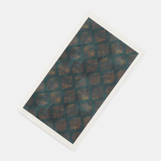 Patina Damaskus-Muster für Kupfer Serviette (Ecke)