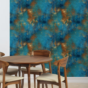 Patina-Kupfer-Optik mit Abnutzungseffekten Tapete