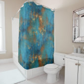 Patina Kupfer Türkis Grunge Duschvorhang (Beispiel)