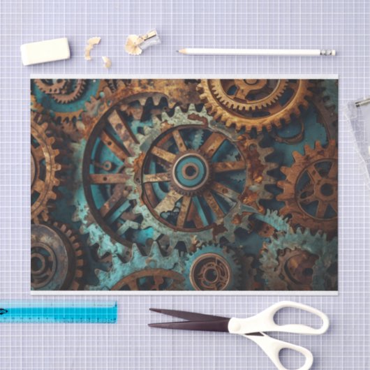 Patina Rusty Gears Decoupage Paper Seidenpapier (Handwerk)