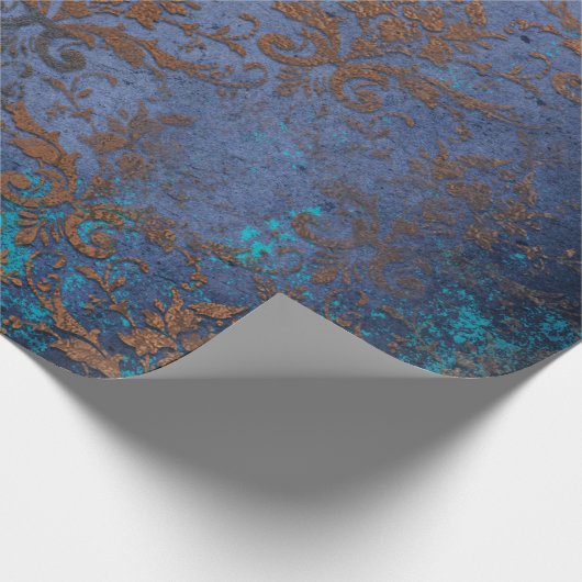 Patina Scroll Blume für Lila Arbeit Geschenkpapier (Ecke)