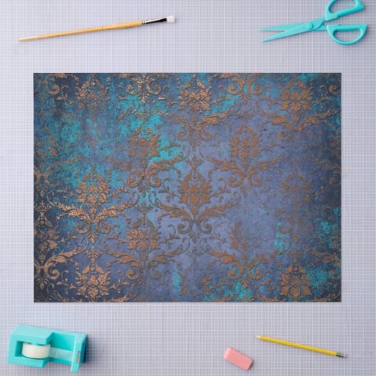 Patina Scroll Blume für Lila Dekoupage Seidenpapier (Basteln)