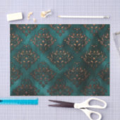 Patina und Rust Damask Aquamarines Gewebepapier Seidenpapier (Handwerk)