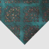 Patina und Rust Damask Aquamarines Gewebepapier Seidenpapier (Ausschnitt)