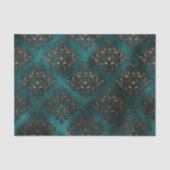 Patina und Rust Damask Aquamarines Gewebepapier Seidenpapier (Vorderseite)