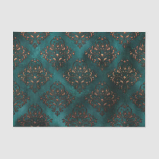 Patina und Rust Damask Aquamarines Gewebepapier Seidenpapier