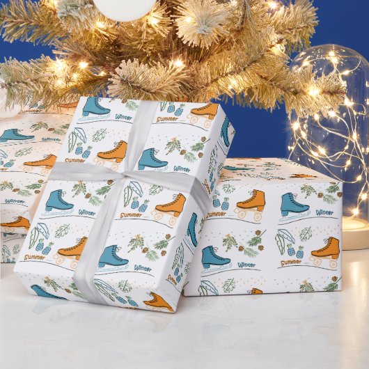Patinando en Navidades Geschenkpapier (Feiertage)