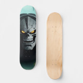 Patineta Cráneo Gris De Monstruo Maligno Skateboard (Vorderseite)