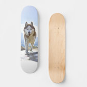 Patineta Enérgico Husky Siberiano Caminando Skateboard (Vorderseite)