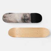 Patineta Gato Siberiano Observando Skateboard (Horizontal)