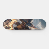 Patineta Guerreros Bárbaros Luchando Con Dragón Skateboard (Horizontal)