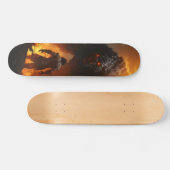 Patineta Hombre Prehistórico Encarando Monstruo Skateboard (Horizontal)