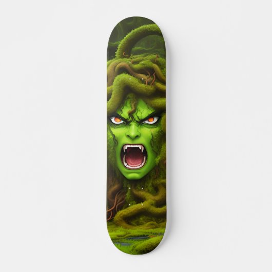 Patineta Monstruo De Medusa Verde Skateboard (Vorne)