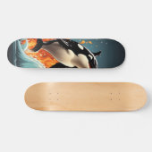Patineta Poderoso Pez Orca Saltando Del Agua Skateboard (Horizontal)