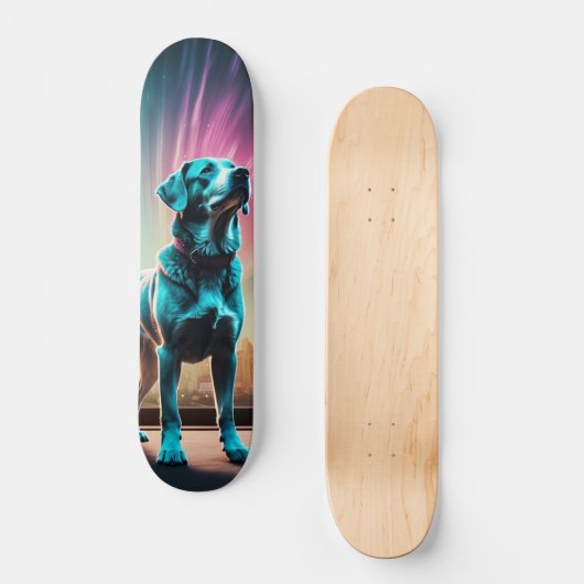 Patineta Temible Gran Perro Observando Skateboard (Vorderseite)