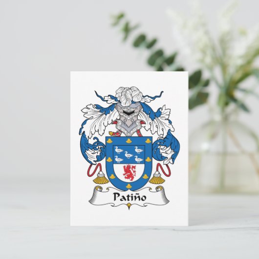 Patino Familienwappen Postkarte (Stehend Vorderseite)