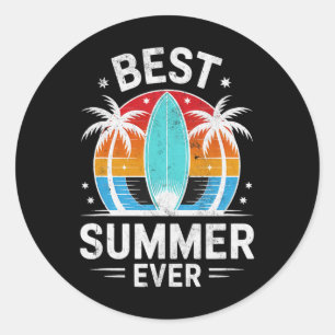 Patio Bester Sommer Aller Zeiten Surfgirls Urlaub Runder Aufkleber