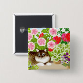 Patio-Dschungel-Tiger-Katzen-Button Button (Vorne & Hinten)