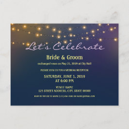 Patio Lights Hochzeitsempfang Eloped Postkarte