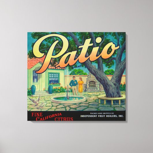 Patio Orange LabelColton, CA Leinwanddruck (Vorderseite)