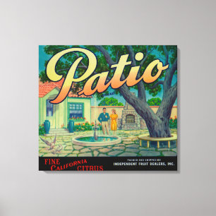 Patio orange LabelColton, CA Leinwanddruck