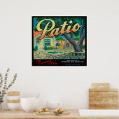 Patio Orange LabelColton, CA Poster (Küche)
