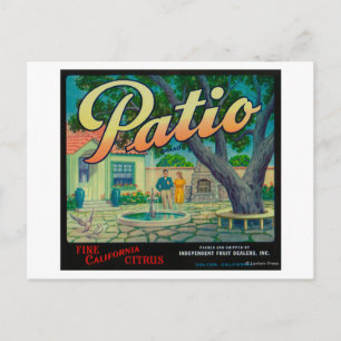 Patio Orange LabelColton, CA Postkarte