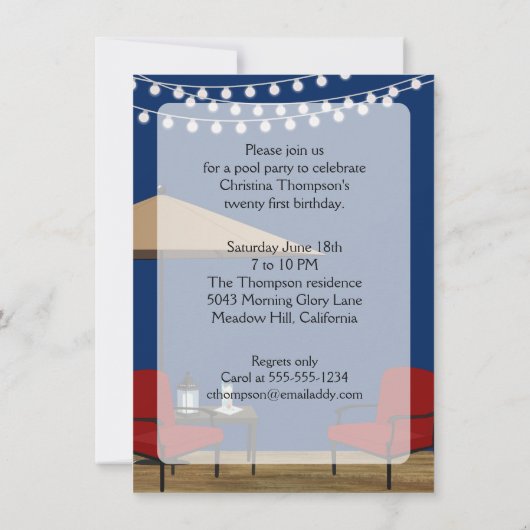 Patio-Party Einladung (Rückseite)