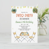 Patio party Invitation Einladung (Stehend Vorderseite)