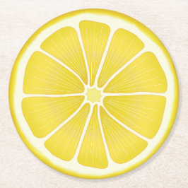Patio Party Slice of Lemon Runder Pappuntersetzer