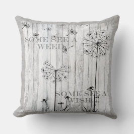 Patio Pillow Dandelion wünscht ein traumhaftes gra Kissen