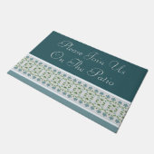 Patio willkommen in Aquamarin blau Fußmatte (Schrägansicht)