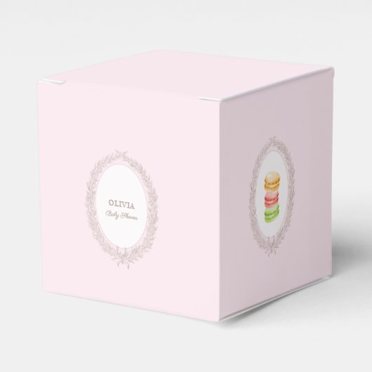 Patisserie Boulangerie Macarons Pink Geschenkschachtel (Vorderseite)
