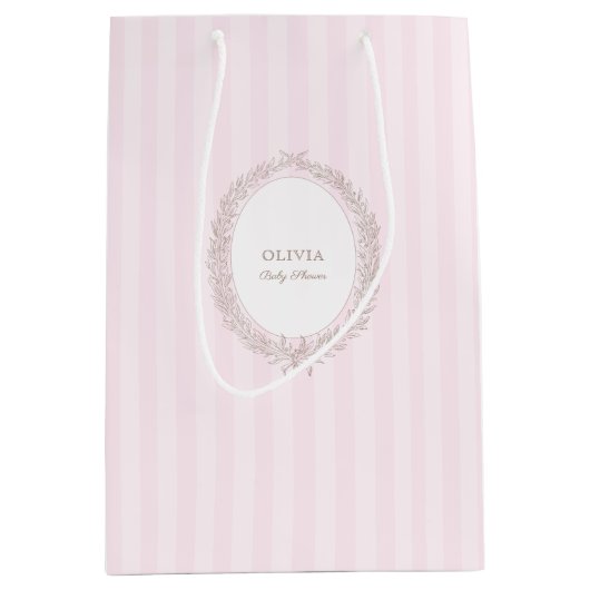 Patisserie Boulangerie Pink Stripe Geschenktüte (Vorderseite)