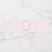 Patisserie Boulangerie Pink Stripe Wasserflaschenetikett (Einzelnes Label)