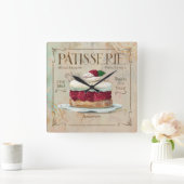Patisserie Clock, "Frambosier" Quadratische Wanduhr (Zuhause)