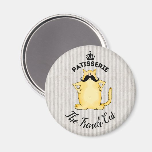 Patisserie Die französische Katze Magnet (Vorderseite/Rückseite)