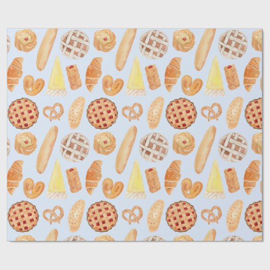 Patisserie Französisches Bäckerei Konditorei Brot  Geschenkpapier (Flach)