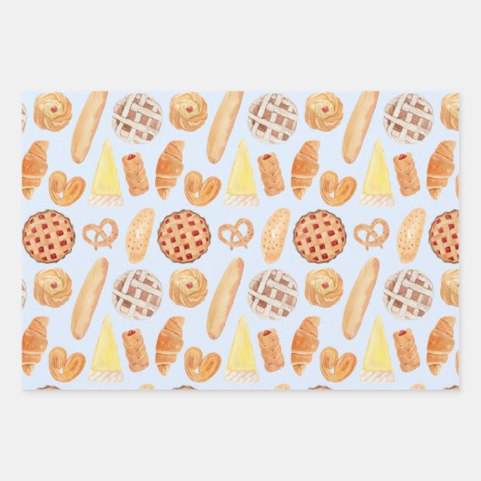 Patisserie Französisches Bäckerei Konditorei Brot  Geschenkpapier Set (Vorderseite 2)